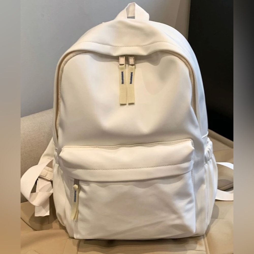 White Backpack With Side Pockets - image 3
